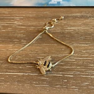 Sterling Silver Gold Tone Bee Bracelet